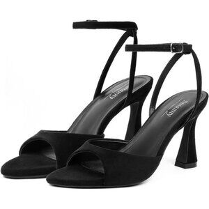High Heels for Women Black Suede
